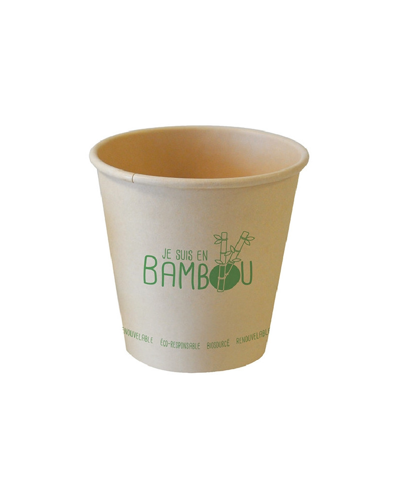 Lot de 50 gobelets café bambou 18cl